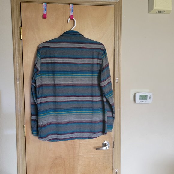 Ascend Size XL Lined Button Up Shirt Multicolor Striped Cotton - Picture 2 of 6